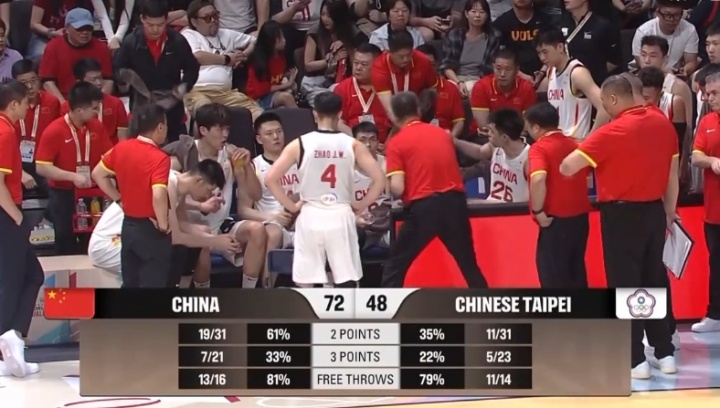 中国男篮三节领先24分 赵继伟14+5+5胡金秋11分 中国男篮三节领先24分 赵继伟14+5+5胡金秋11分