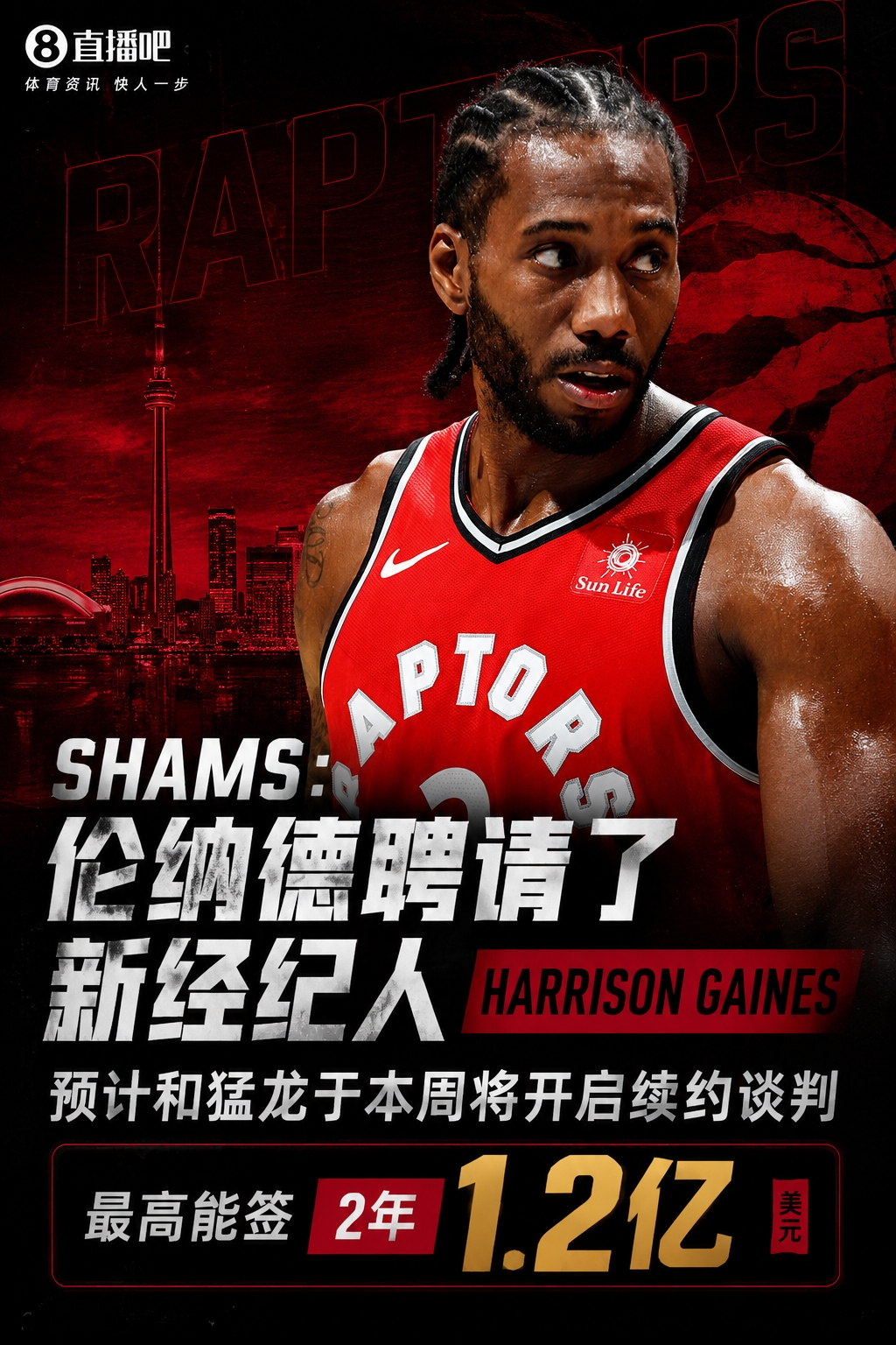伦纳德交易至猛龙后本周开启续约谈判,新经纪人接替舅舅 伦纳德交易至猛龙后本周开启续约谈判,新经纪人接替舅舅