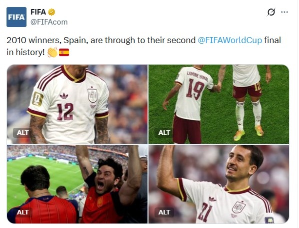西班牙2-0法国时隔14年再进决赛 FIFA确认队史第二次 西班牙2-0法国时隔14年再进决赛 FIFA确认队史第二次