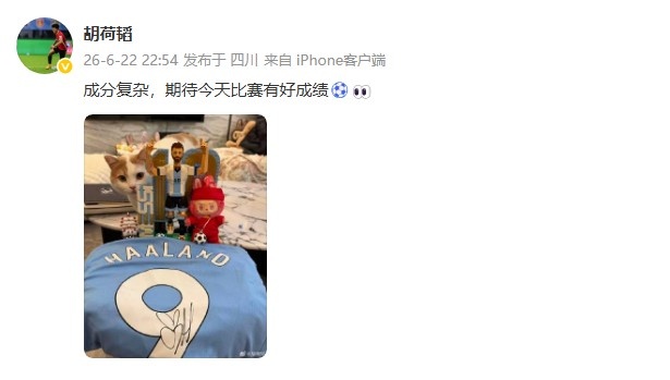 胡荷韬社媒晒梅西积木与哈兰德球衣,聚焦阿根廷挪威两役 胡荷韬社媒晒梅西积木与哈兰德球衣,聚焦阿根廷挪威两役